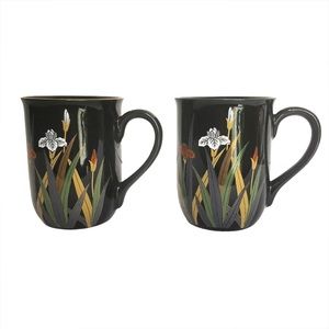 OTAGIRI  Gold Rim Irises Coffee Mugs